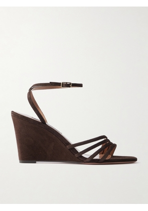 Aquazzura - Latour 85 Suede Wedge Sandals - Brown - IT36,IT36.5,IT37,IT37.5,IT38,IT38.5,IT39,IT39.5,IT40,IT40.5,IT41,IT41.5,IT42