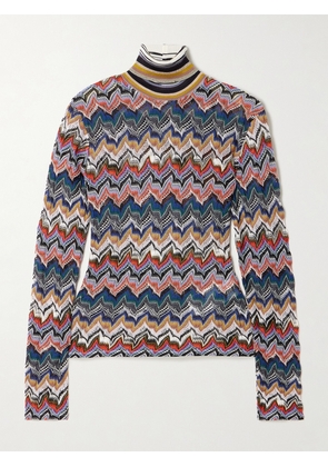 Missoni - Metallic Crochet-knit Turtleneck Sweater - Multi - IT36,IT38,IT40,IT42,IT44,IT46,IT48