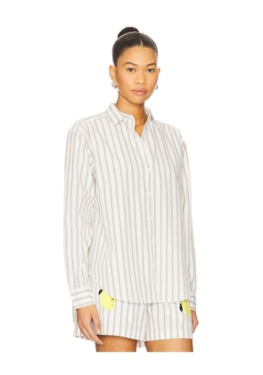 Kule The Cordel Button Up Shirt in Black,White. Size L. Also in M.