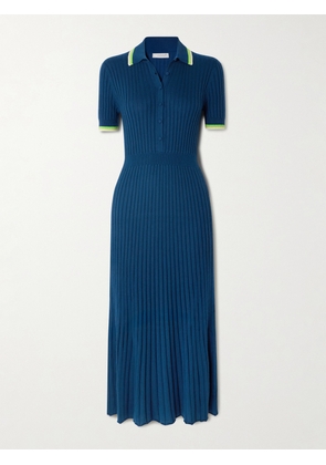 Gabriela Hearst - Eyot Ribbed Silk And Cashmere-blend Midi Dress - Blue - x small,small,medium,large