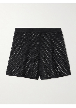 Kiki de Montparnasse - Open-knit Silk Shorts - Black - x small,small,medium,large,x large