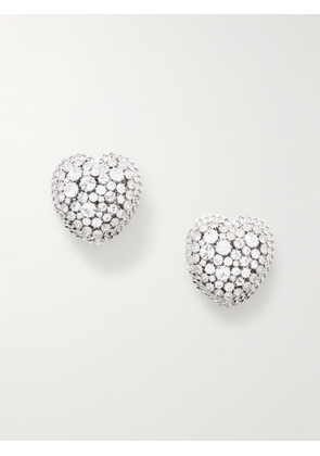 Alessandra Rich - Silver-tone Crystal Clip Earrings - One size