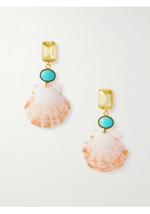 Jennifer Behr - Riviera Gold-plated, Turquoise, Shell And Crystal Earrings - Multi - One size