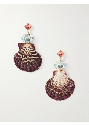 Jennifer Behr - Aegean Gold-plated, Shell And Crystal Earrings - Red - One size