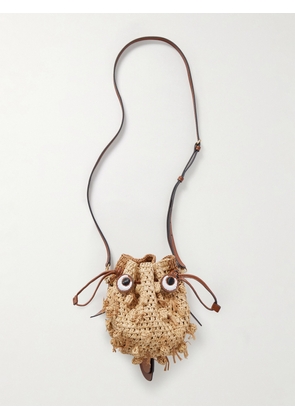 Anya Hindmarch - Blowfish Leather-trimmed Raffia Shoulder Bag - Neutrals - One size