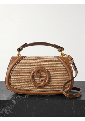 Gucci - Blondie Leather And Jute Shoulder Bag - Brown - One size