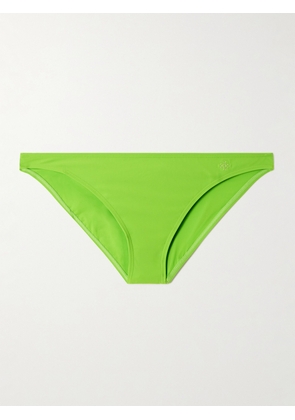Tory Burch - Embroidered Bikini Briefs - Green - x small,small,medium,large,x large