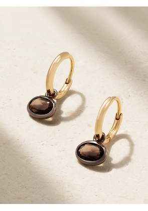 By Pariah - Orbit 14-karat Recycled Gold Smokey Quartz Hoop Earrings - One size