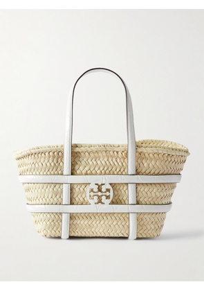 Tory Burch - Ella Small Leather-trimmed Woven Straw Tote - Neutrals - One size