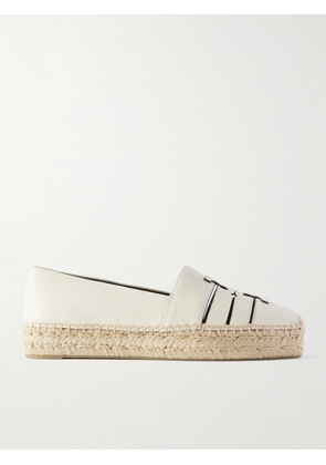 Tory Burch - Ines Cutout Leather Platform Espadrilles - Off-white - US5,US6,US7,US8,US9,US10,US11