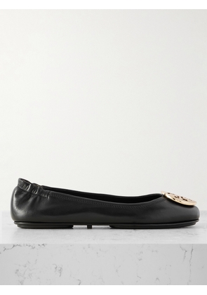 Tory Burch - Minnie Travel Logo-embellished Leather Ballet Flats - Black - US5,US5.5,US6,US6.5,US7,US7.5,US8,US8.5,US9,US9.5,US10,US10.5,US11