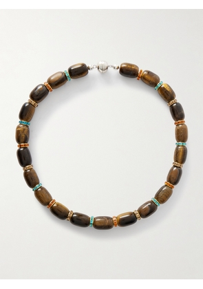Julietta - Donna Gold-tone Tiger's Eye And Crystal Necklace - Tortoiseshell - One size