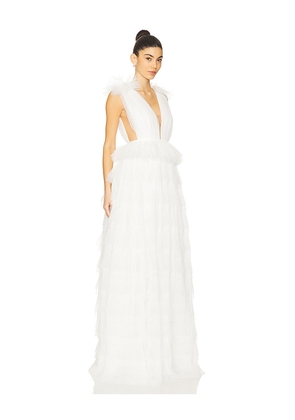 SAU LEE Sabrina Gown in White. Size 2. Also in 0, 4.
