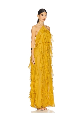 Ronny Kobo Liora Dress in Mustard. Size M. Also in L, S.