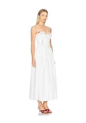 Runaway The Label Zarita Midi Dress in White. Size L. Also in M, S, XL, XS.