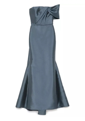Amsale asymmetric bow gown - Blue