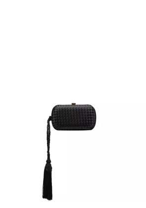 Bottega Veneta Pre-Owned 2000-2007 Satin Intrecciato Tassel Knot clutch bag - Black