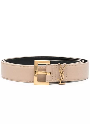 Saint Laurent monogram logo belt - Neutrals