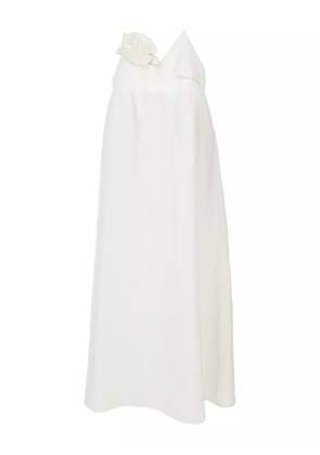 Emporio Armani logo-embroidered maxi dress - White