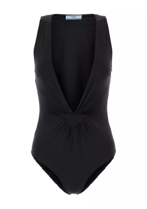 Prada v-neck swimsuit - Black