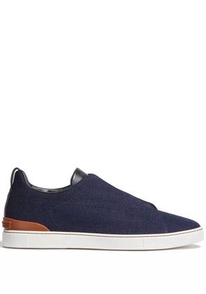 Zegna Triple Stitch denim sneakers - Blue