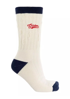 Golden Goose logo-embroidered socks - White