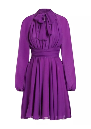 Dolce & Gabbana DNA tie-neck pleated dress - Purple