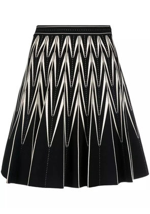Alexander McQueen zig-zag pleated mini skirt - Black
