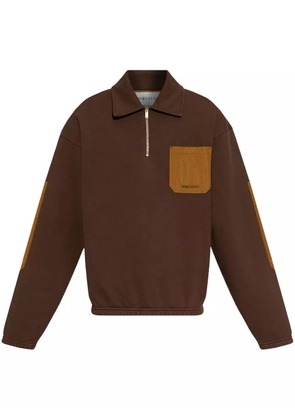 Alexander McQueen contrast-pocket sweatshirt - Brown