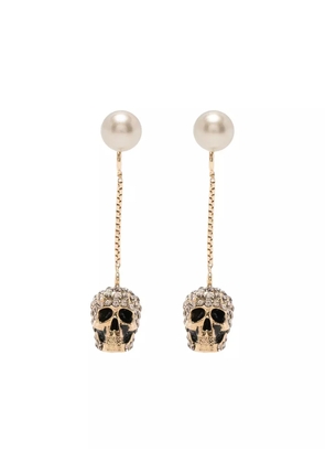 Alexander McQueen pave skull earrings - Gold