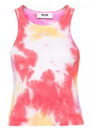 MSGM tie-dye ribbed tank top - Pink