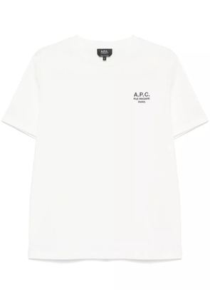 A.P.C. logo-embroidered cotton T-shirt - White