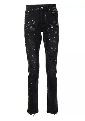 Purple Brand paint-splatter effect denim jeans - Black