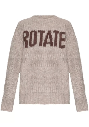 ROTATE BIRGER CHRISTENSEN logo-intarsia sweater - Neutrals