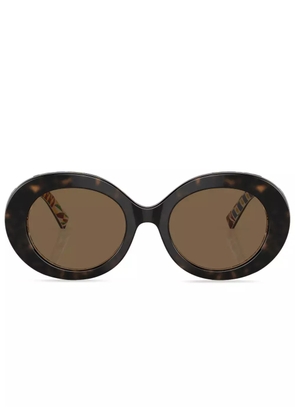 Dolce & Gabbana Eyewear Carretto-print round-frame sunglasses - Green