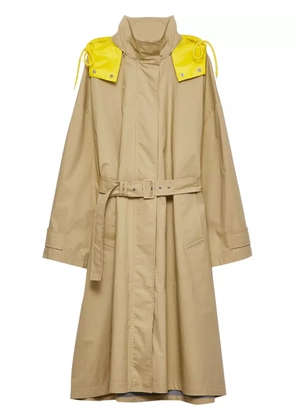 Prada technical poplin raincoat - Neutrals