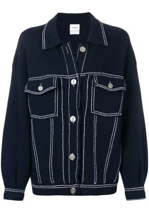Barrie contrast-stitching denim-effect jacket - Blue