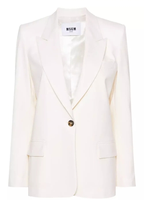 MSGM single-breasted crepe blazer - White