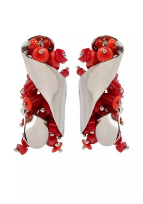 DRIES VAN NOTEN bead-embellishment earrings - Red