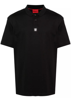 HUGO interlock-cotton polo shirt - Black