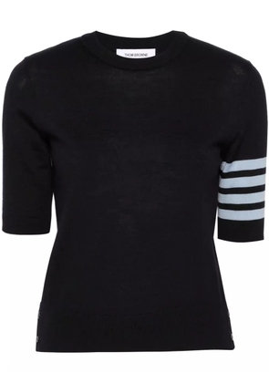 Thom Browne 4-Bar Stripes intarsia-knit T-shirt - Blue