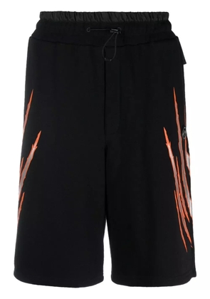 Plein Sport scratch-print track shorts - Black