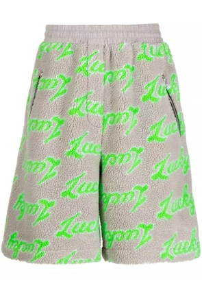 Natasha Zinko logo-print fleece track shorts - Grey