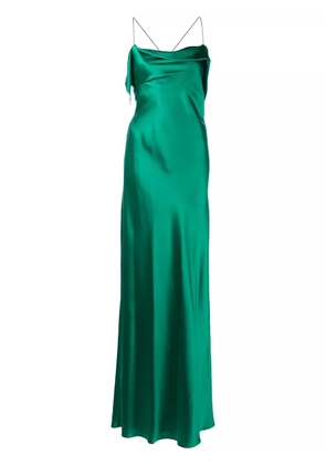 Michelle Mason bias-cut cowl neck gown - Green