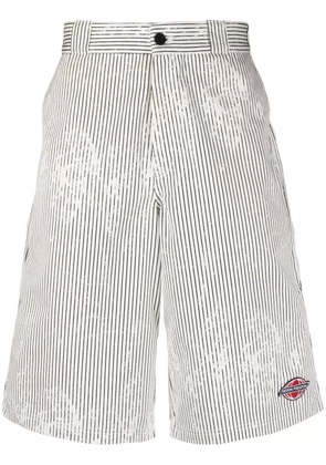 Heron Preston striped canvas shorts - White