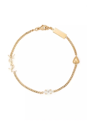 Saint Laurent Cassandre heart-charm bracelet - Gold