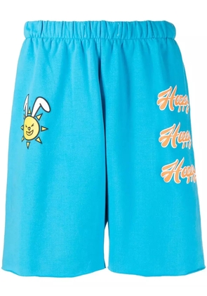 Natasha Zinko slogan-print track shorts - Blue