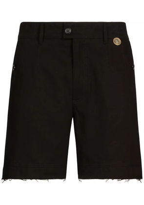 Dolce & Gabbana frayed-hem twill bermuda shorts - Black