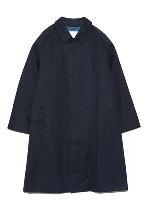 Nanamica raglan-sleeve swing coat - BLUE AND GREEN