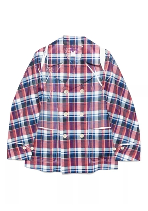 Comme Des Garçons Shirt checked-print blazer - Blue